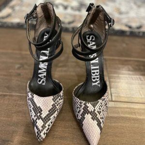 Sam & Libby Snake Print Heels SZ 8